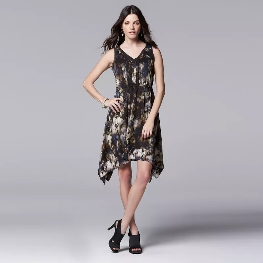 SIMPLY VERA Sleeveless Floral Midi Dress size XS